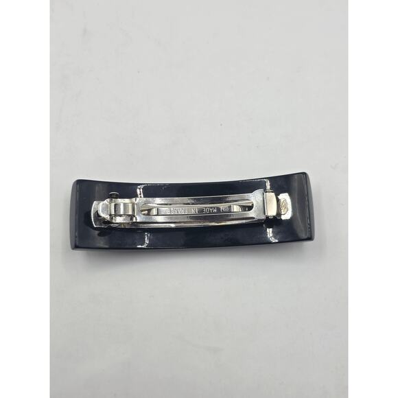 Chanel Black white Polka Dot Interlocking CC Hair Clip main image 12